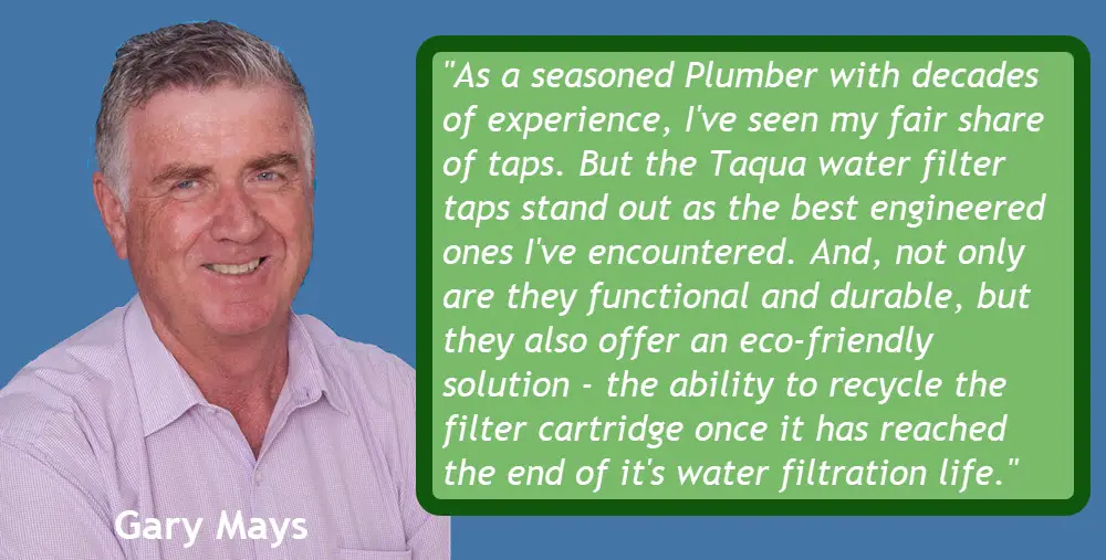 Taqua built-in water filtration taps recommended by Gary Mays