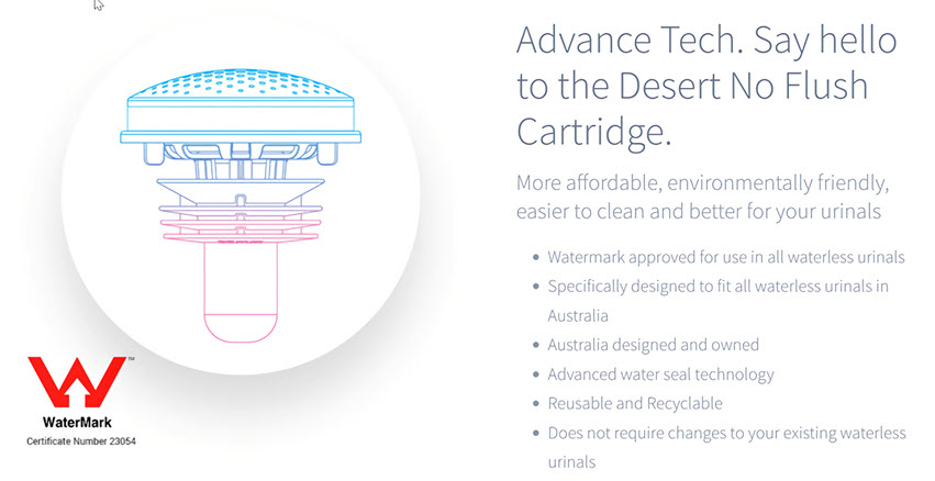Advance Tech. Say hello to the Desert No Flush Cartridge