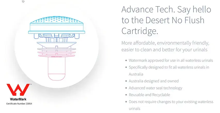 Advance Tech. Say hello to the Desert No Flush Cartridge