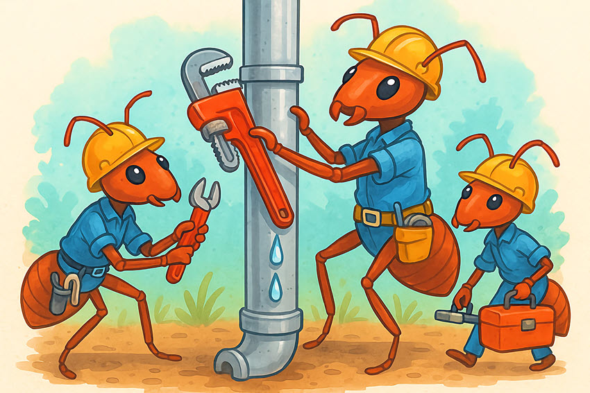 ant-like efficiency in plumbing